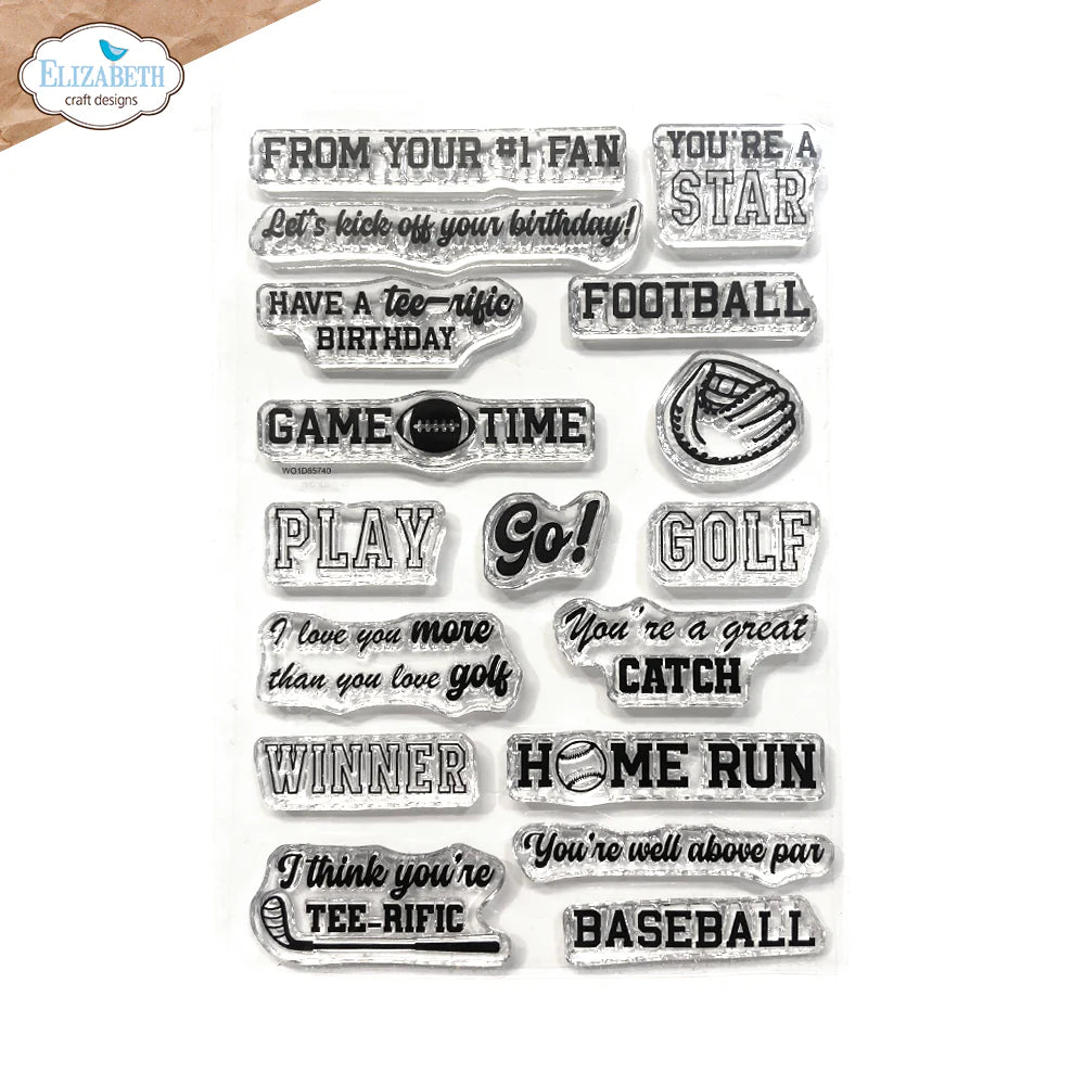 Elizabeth Craft Designs Sport Sentiments Stamp Set
